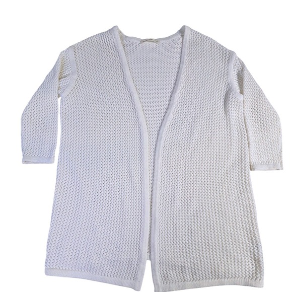 Marine Layer Sweaters - Marine Layer Cotton Cardigan XS/S White Open Knit Longline